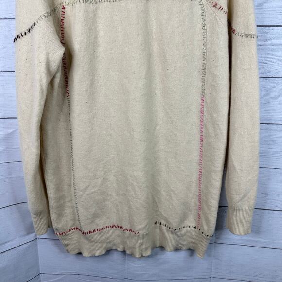 Free People Womens size Large Wool Blend Fair Isle Sweater Boho Bohemian - Picture 6 of 8